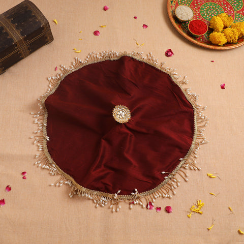 Handcrafted Lace Bead Work Pooja Thali Cover 20
