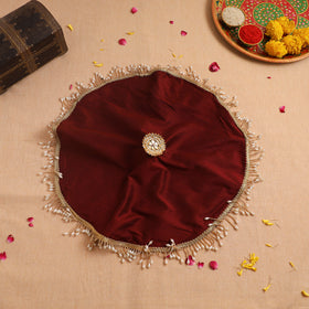 Handcrafted Lace Bead Work Pooja Thali Cover 20