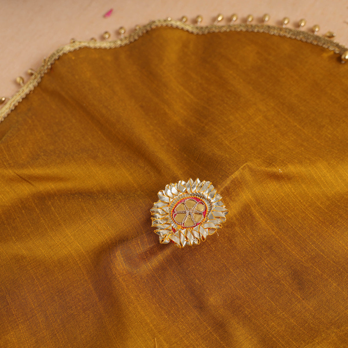 Handcrafted Lace Bead Work Pooja Thali Cover 21