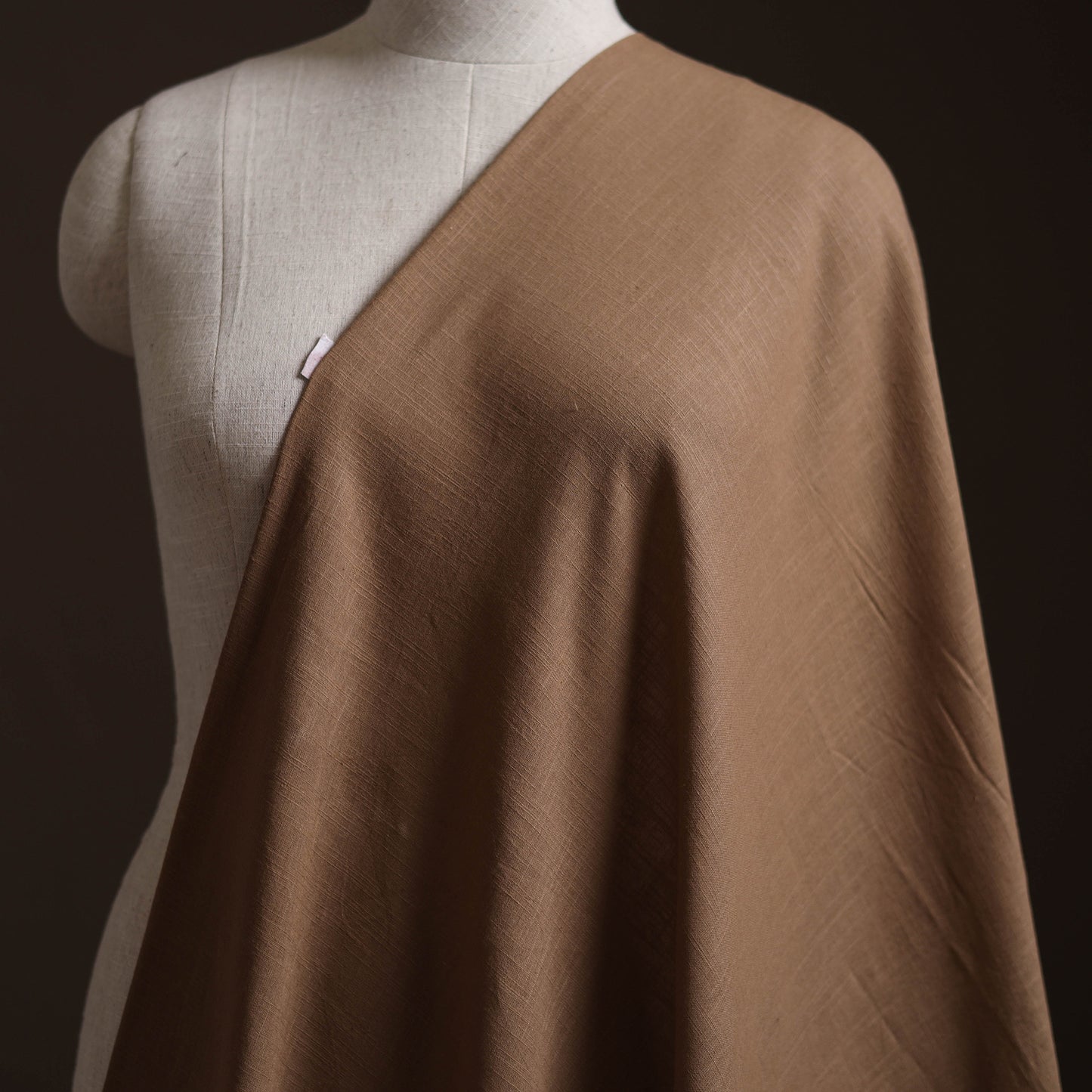 Brown - Prewashed Slub Cotton Plain Fabric 45