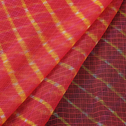 Red - Leheriya Tie-Dye Kota Doria Cotton Fabric 59