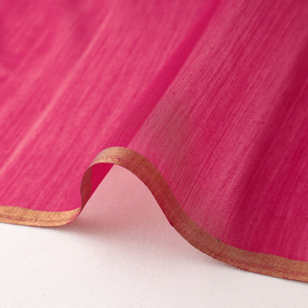 Pink - Traditional Chanderi Silk Cotton Handloom Fabric 07