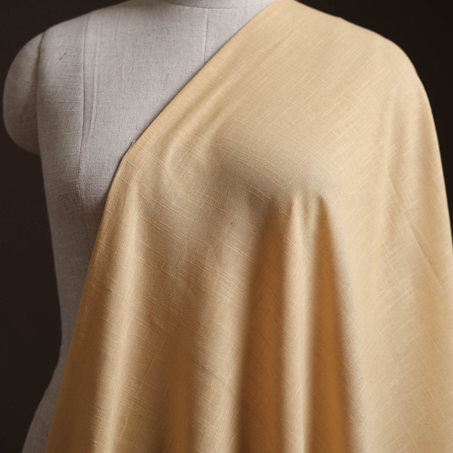 Beige - Prewashed Slub Cotton Plain Fabric 46