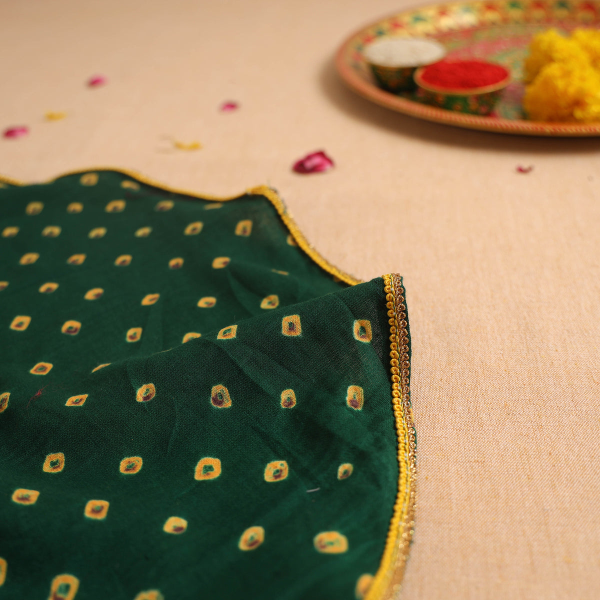 Handcrafted Lace Work Pooja Thali Cover 30