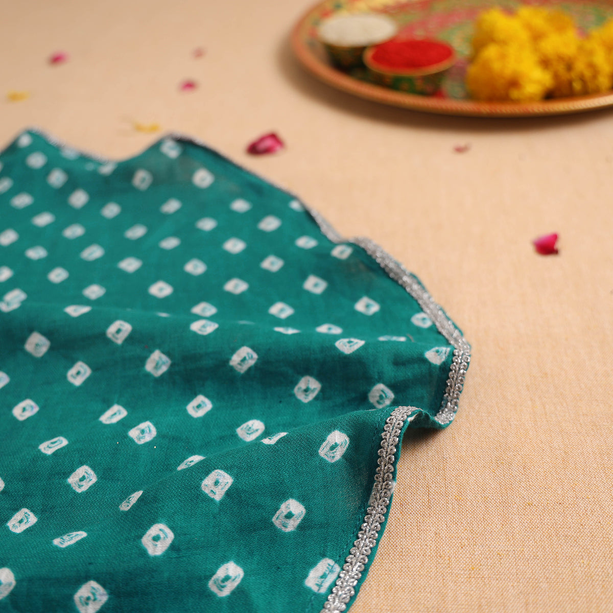 Handcrafted Lace Work Pooja Thali Cover 31