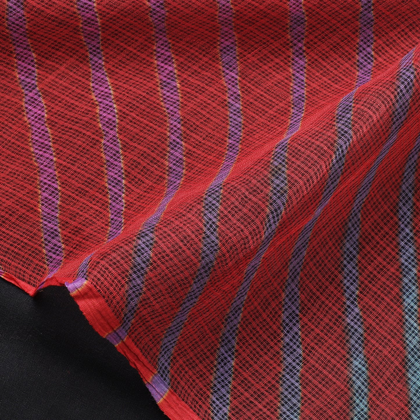 Red - Leheriya Tie-Dye Kota Doria Cotton Fabric 60