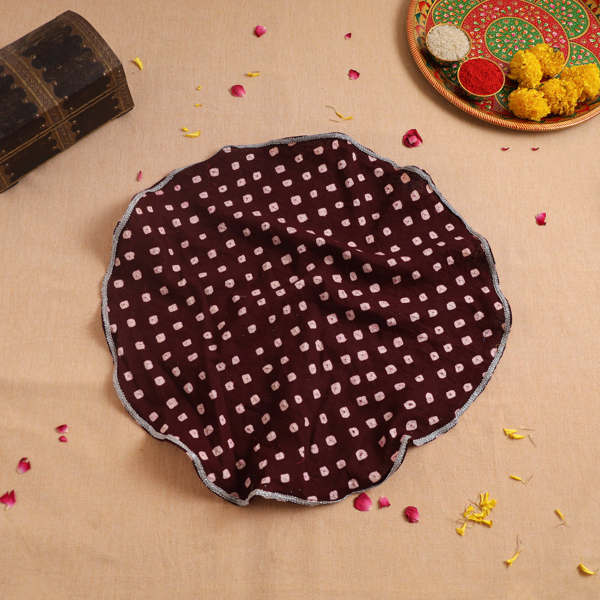 Handcrafted Lace Work Pooja Thali Cover 32