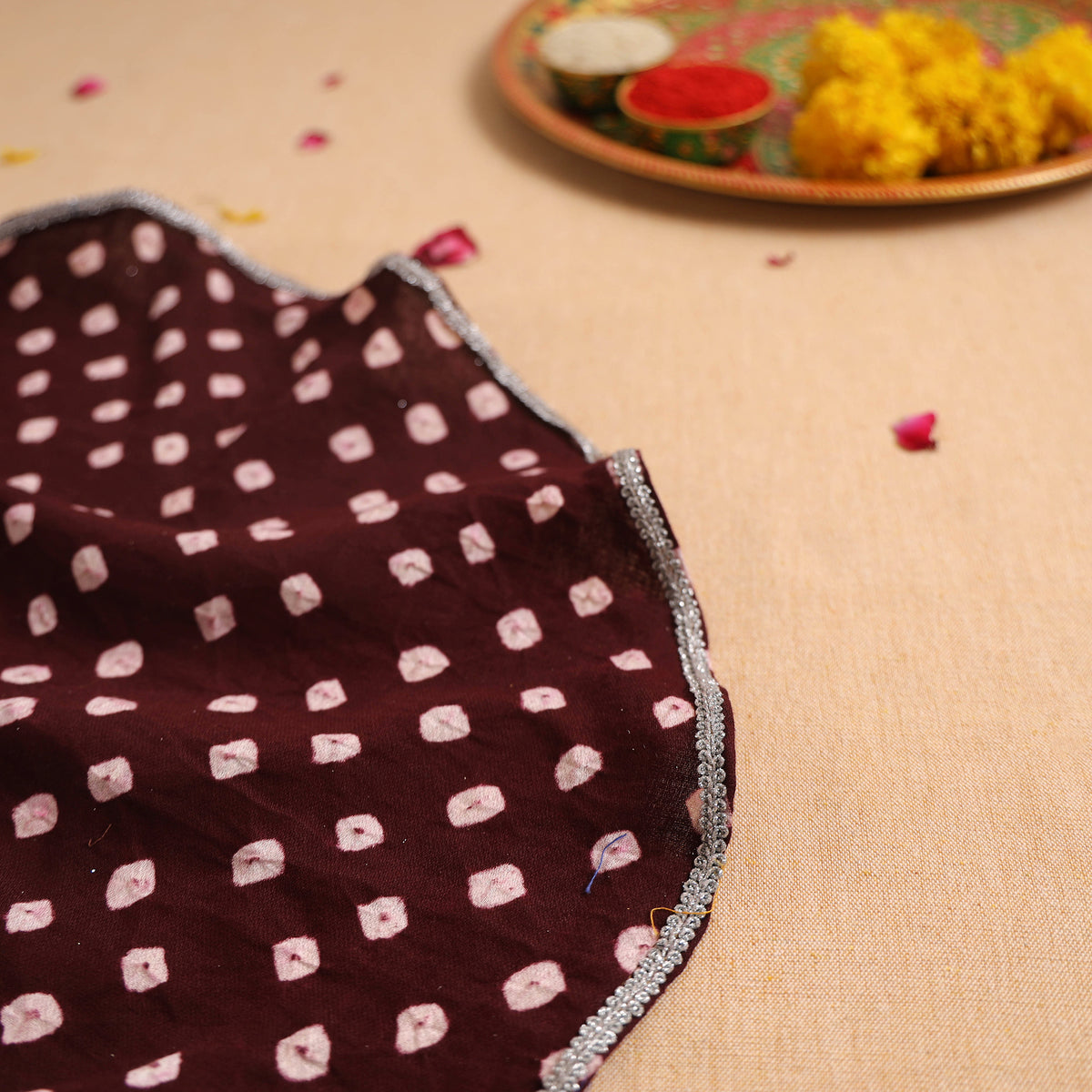 Handcrafted Lace Work Pooja Thali Cover 32
