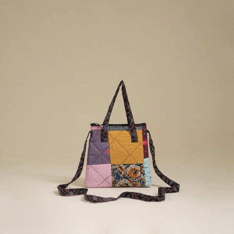Multicolor - Handmade Quilted Patchwork Sling Bag 09