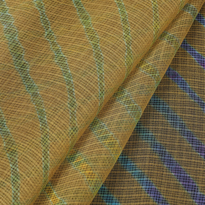 Yellow - Leheriya Tie-Dye Kota Doria Cotton Fabric 63