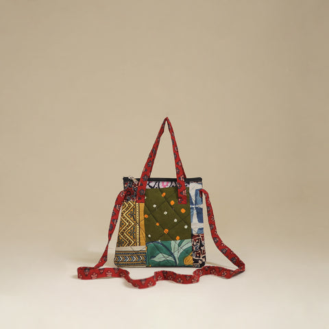 Multicolor - Handmade Quilted Patchwork Sling Bag 10
