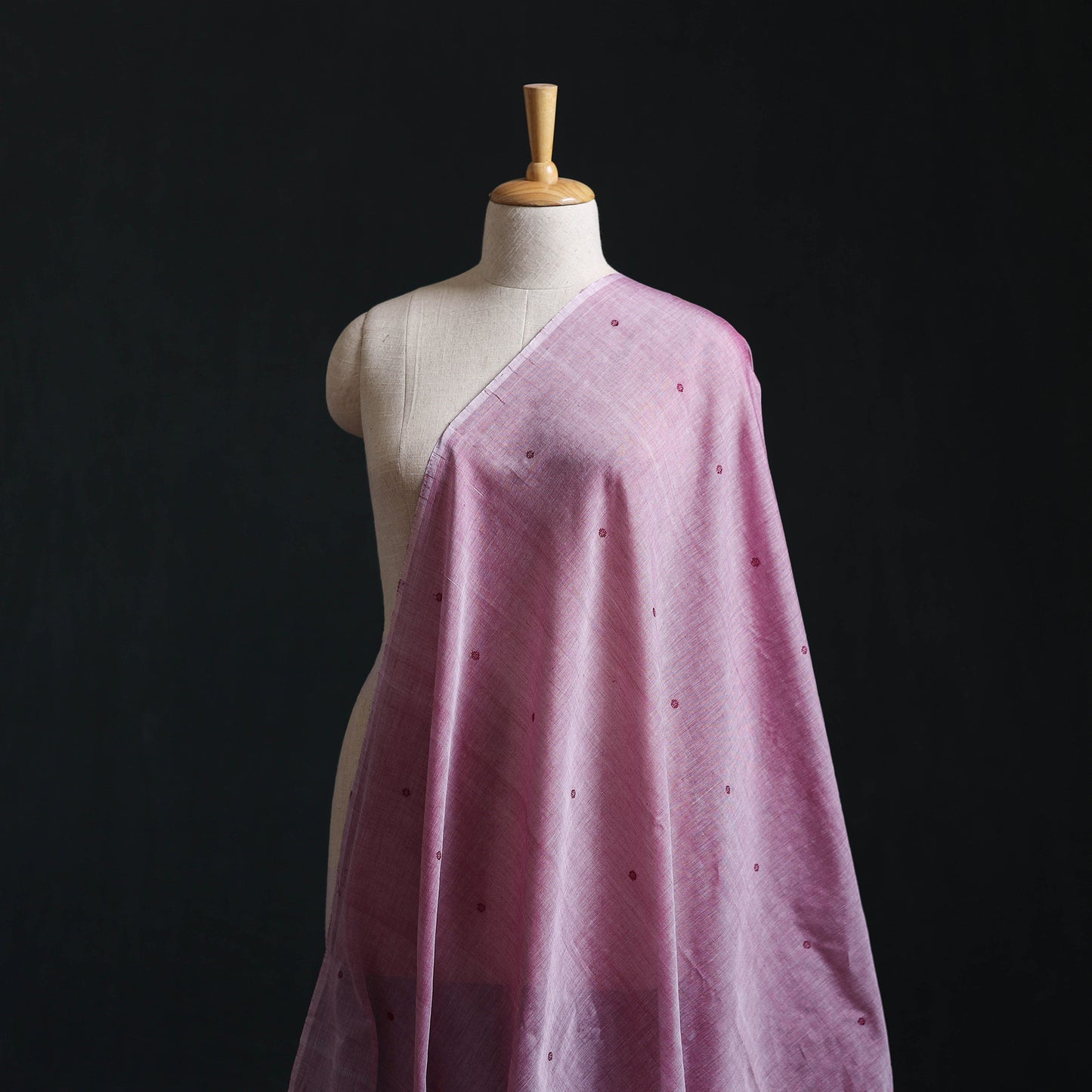 Handloom Thread Buti Mercerised Cotton Chanderi Fabric 06