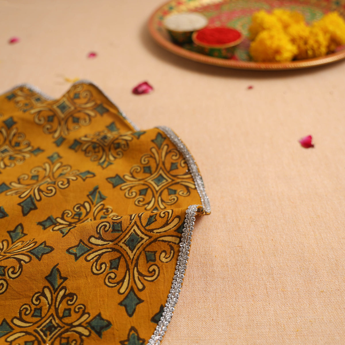 Handcrafted Lace Work Pooja Thali Cover 40