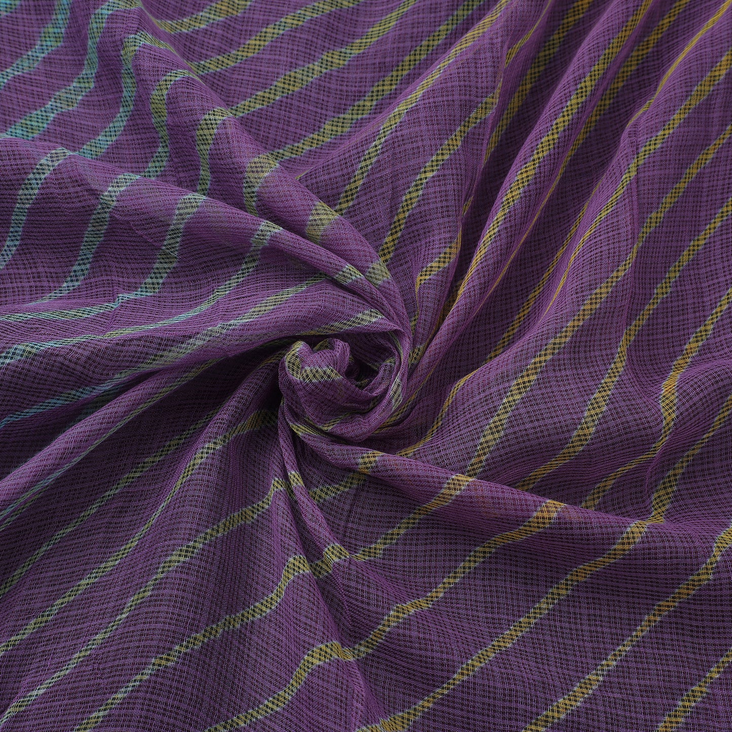 Brown - Leheriya Tie-Dye Kota Doria Cotton Fabric 65