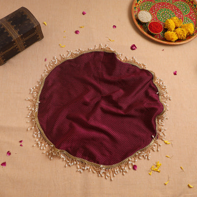 Handcrafted Lace Bead Work Pooja Thali Cover 47