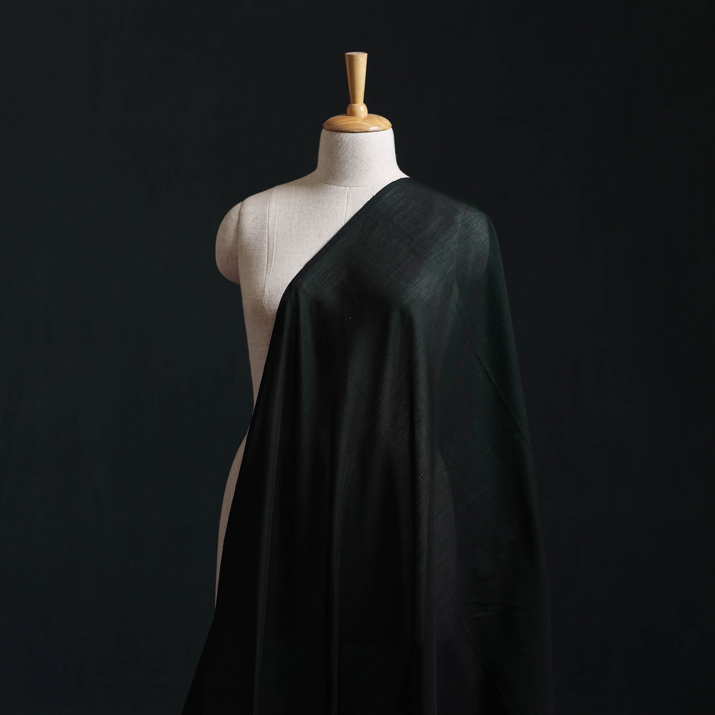 Green - Handloom Thread Buti Mercerised Cotton Chanderi Fabric 08