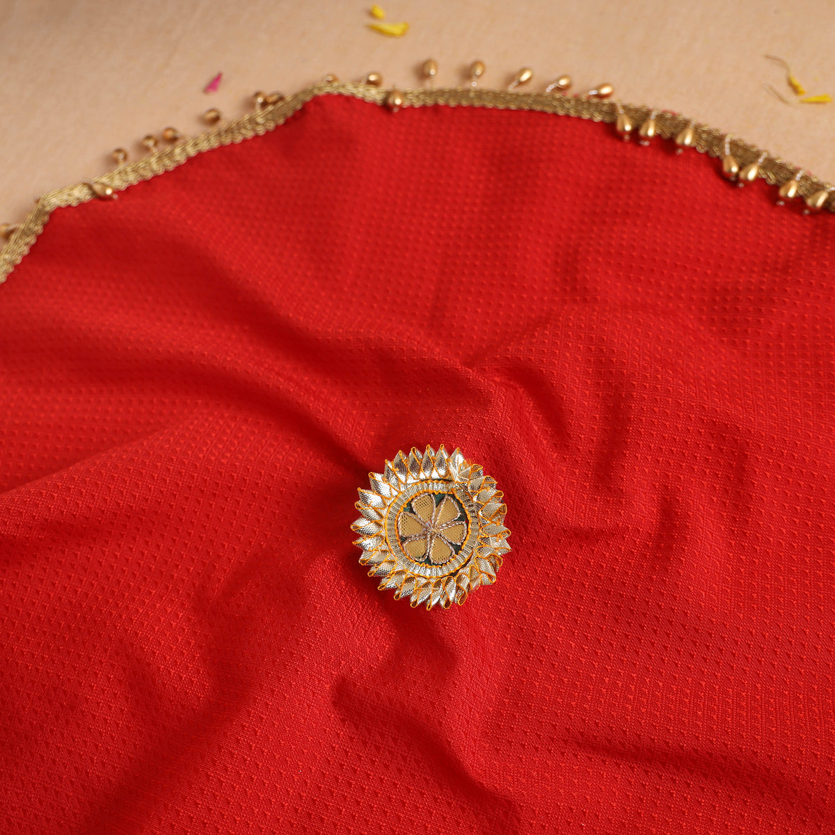 Handcrafted Lace Bead Work Pooja Thali Cover 49