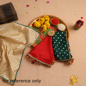 Handcrafted Lace Gota Work Pooja Thali Cover 08