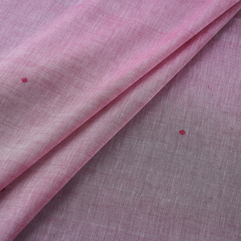 Pink - Handloom Thread Buti Mercerised Cotton Chanderi Fabric 09
