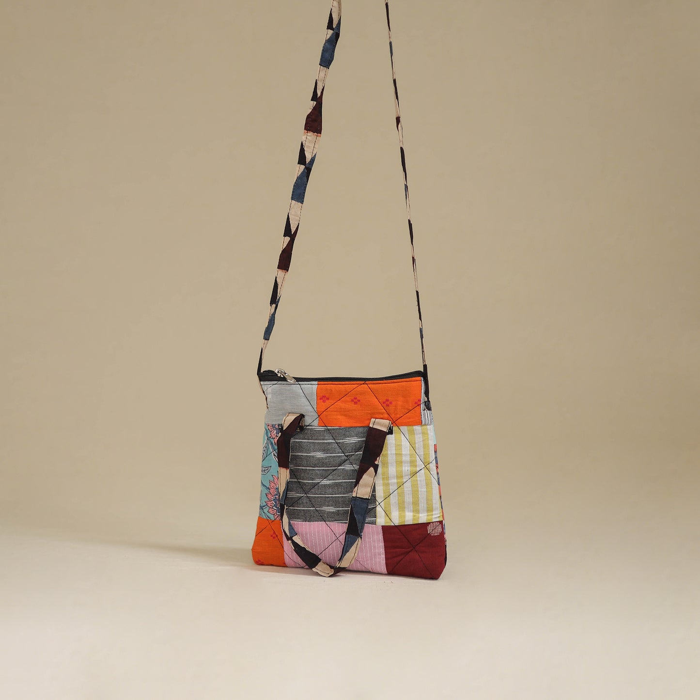 Handmade Quilted Patchwork Sling Bag 17