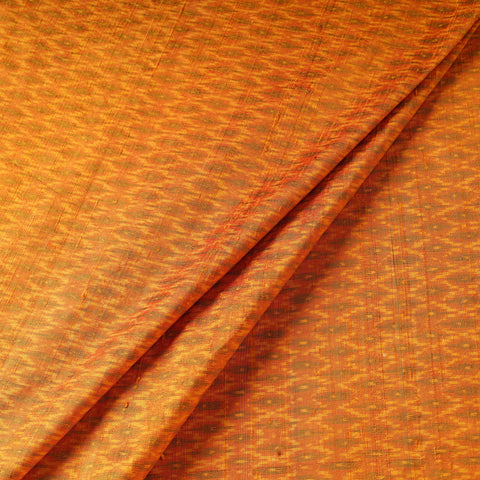 Orange - pure handloom raw silk pochampally ikat fabric 02