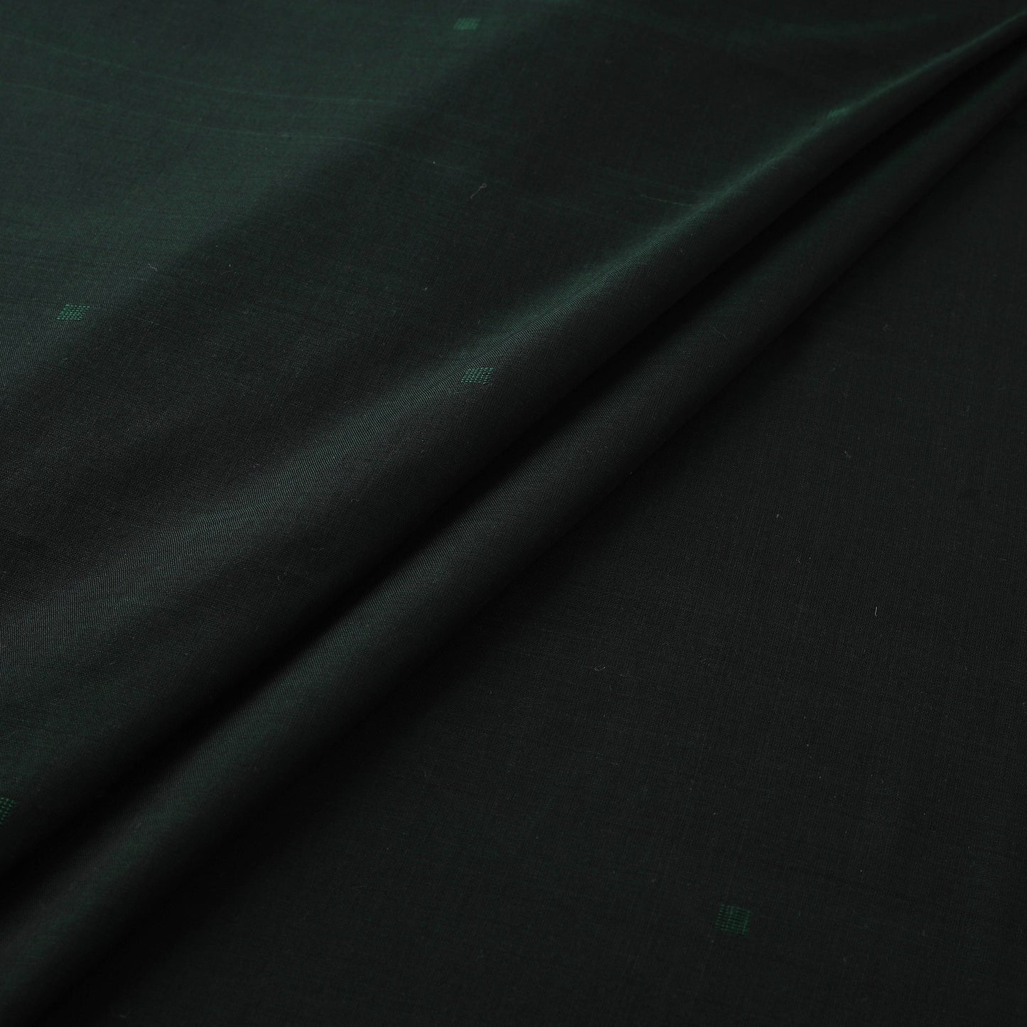 Green - Handloom Thread Buti Mercerised Cotton Chanderi Fabric 08