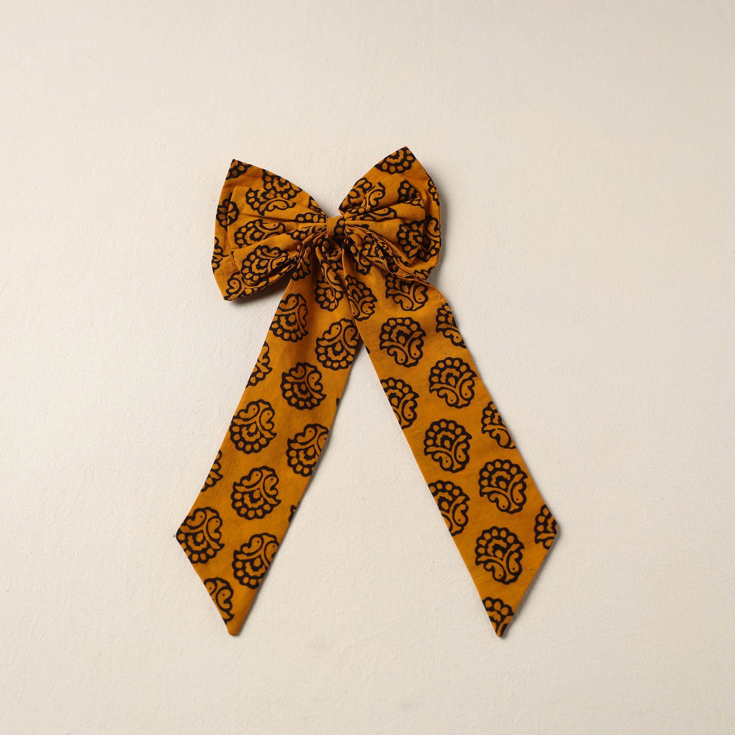 Yellow Handmade Fabric Bow Hair Clip