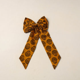 Yellow Handmade Fabric Bow Hair Clip
