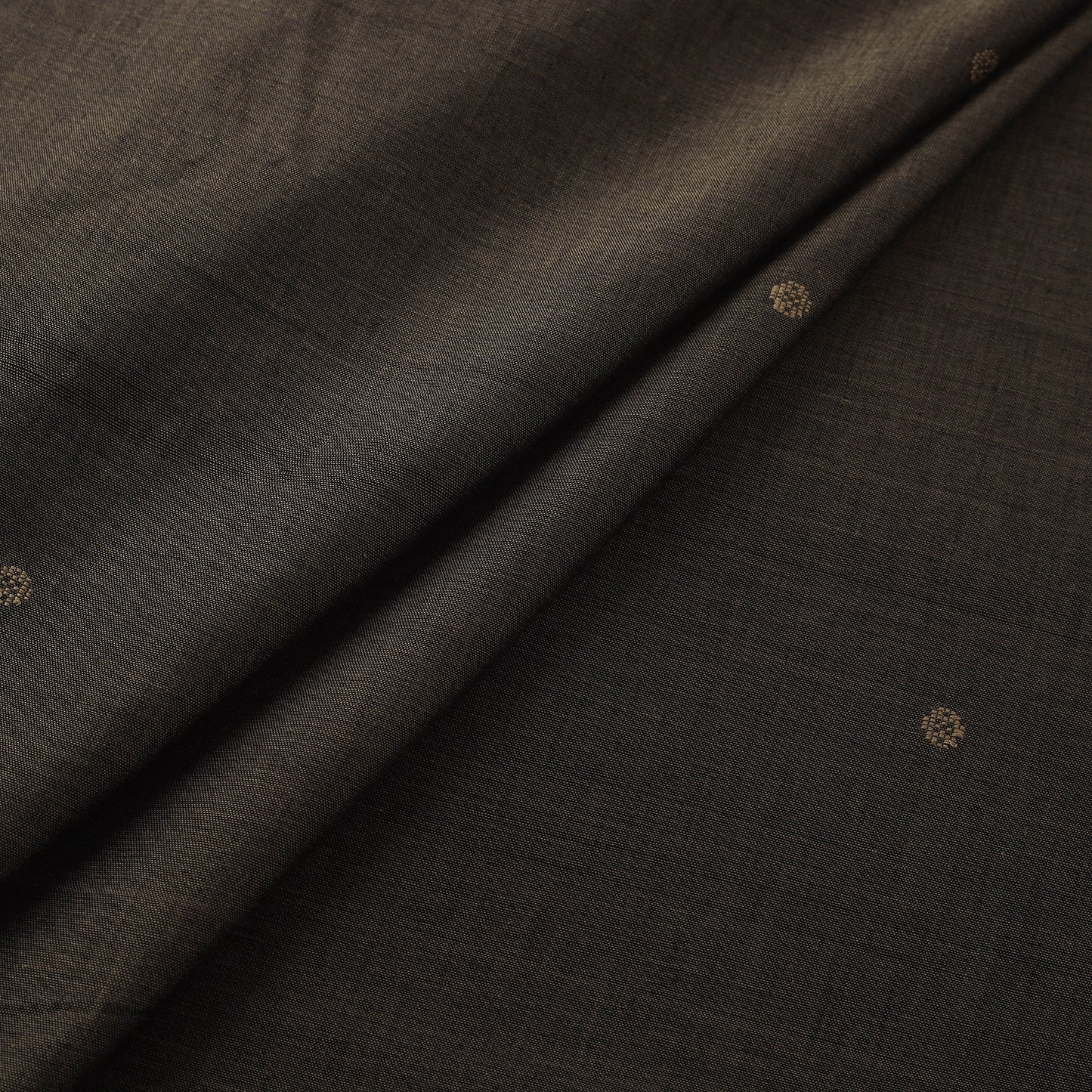 Brown - Handloom Thread Buti Mercerised Cotton Chanderi Fabric 05