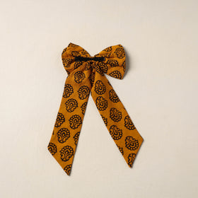 Yellow Handmade Fabric Bow Hair Clip