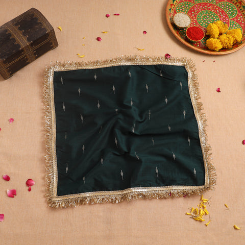 Handcrafted Lace Sequin Work Pooja Thali Cover 09