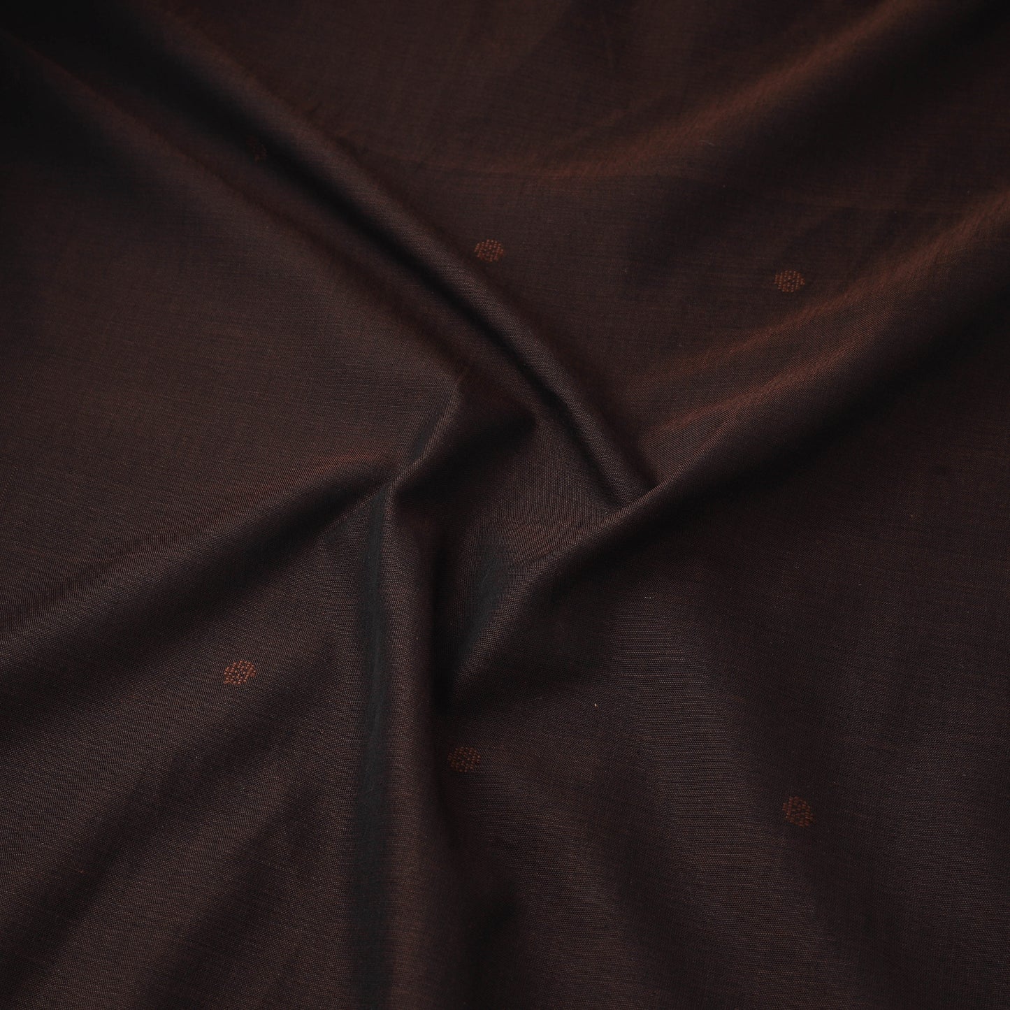 Brown - Handloom Thread Buti Mercerised Cotton Chanderi Fabric 04