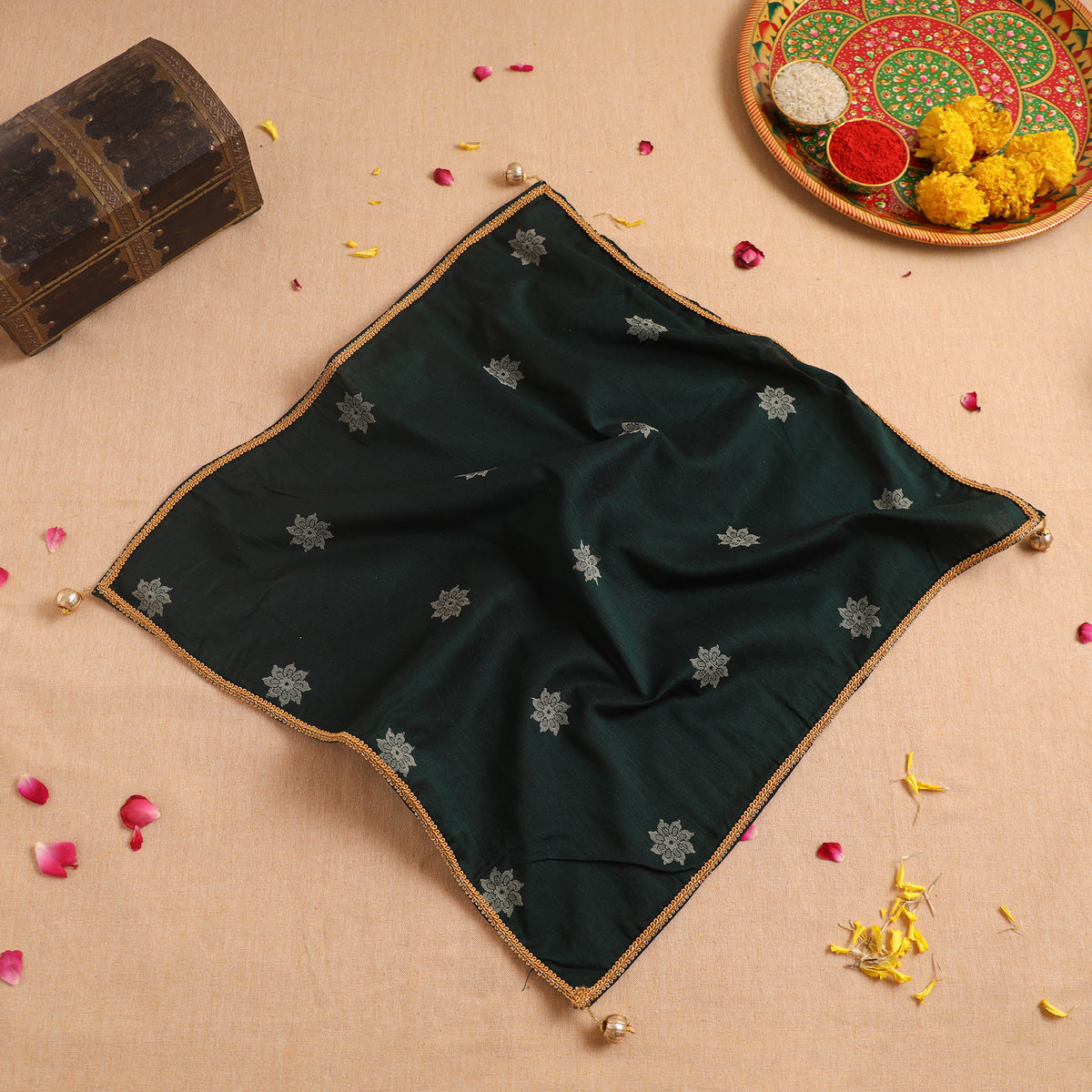 Handcrafted Lace Work Pooja Thali Cover 10