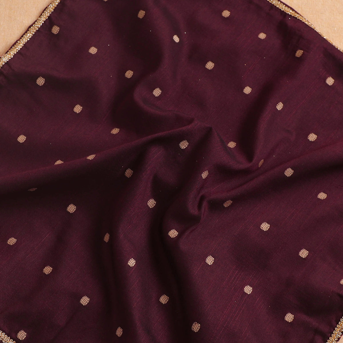 Handcrafted Lace Gota Work Pooja Thali Cover 11