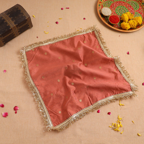 Handcrafted Lace Sequin Work Pooja Thali Cover 12