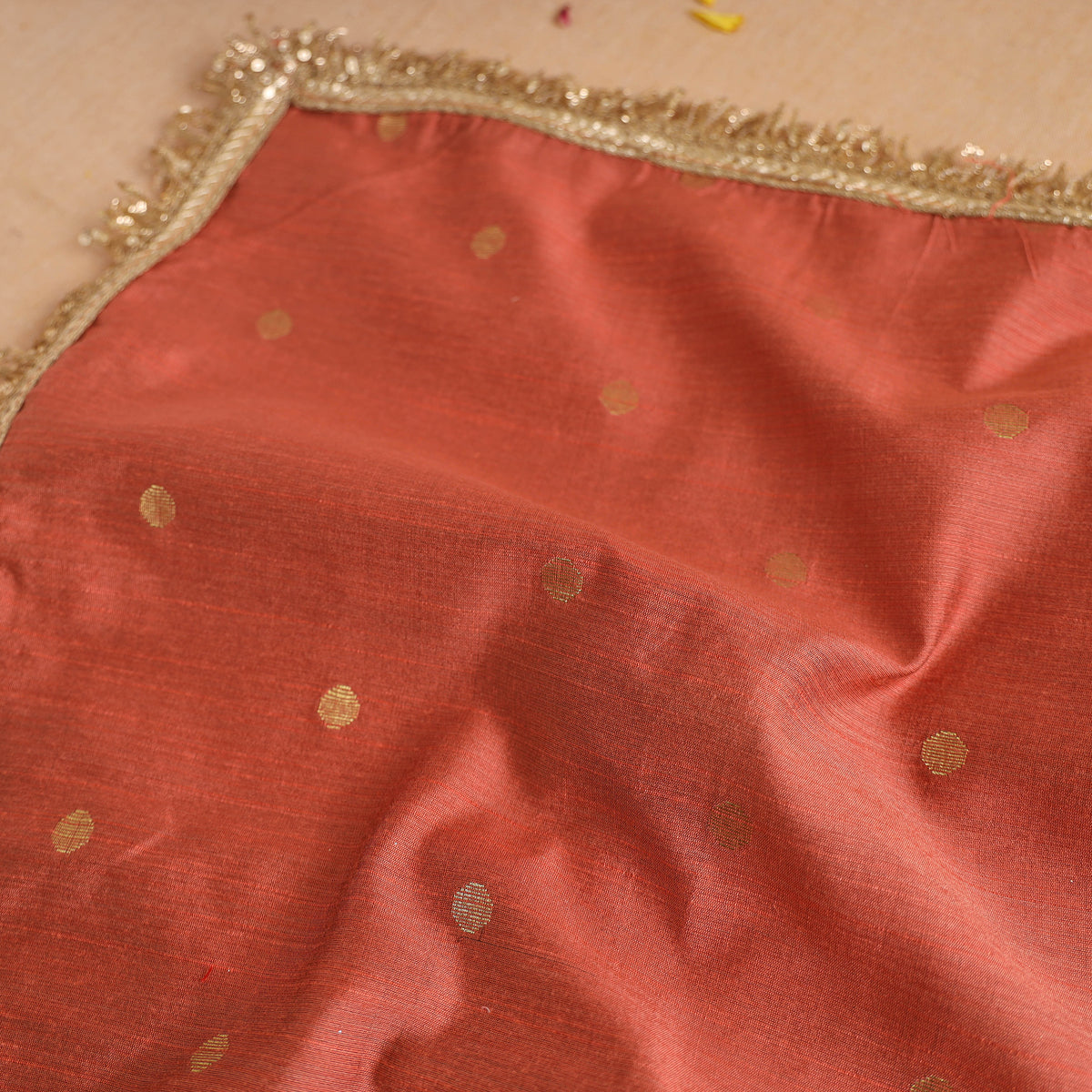Handcrafted Lace Sequin Work Pooja Thali Cover 12
