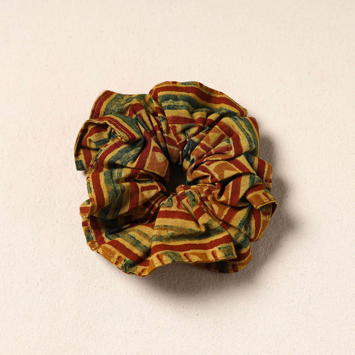 Yellow Handmade Cotton Elastic Rubber Band/Scrunchie