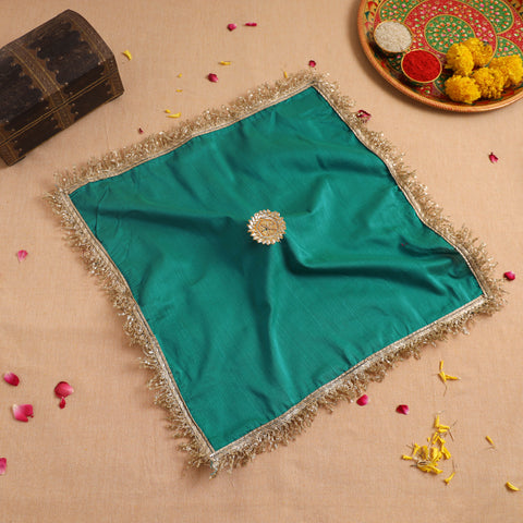 Handcrafted Lace Sequin Work Pooja Thali Cover 19
