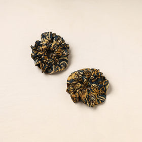 Yellow - handmade cotton rubber bands/scrunchies (set of 2)