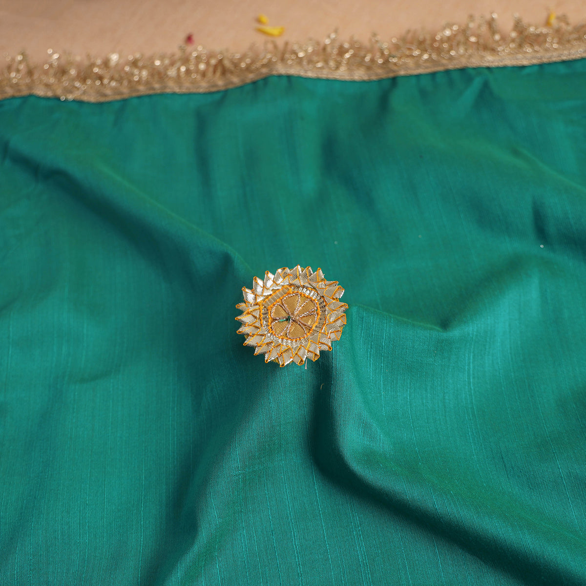 Handcrafted Lace Sequin Work Pooja Thali Cover 19