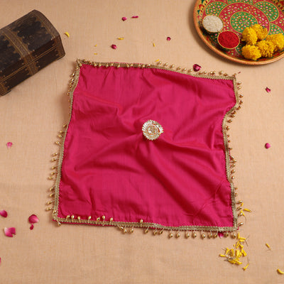Handcrafted Lace Bead Work Pooja Thali Cover 23