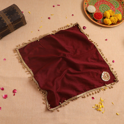 Handcrafted Lace Bead Work Pooja Thali Cover 24
