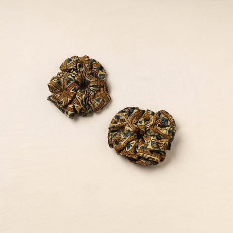 Brown - handmade cotton rubber bands/scrunchies (set of 2)