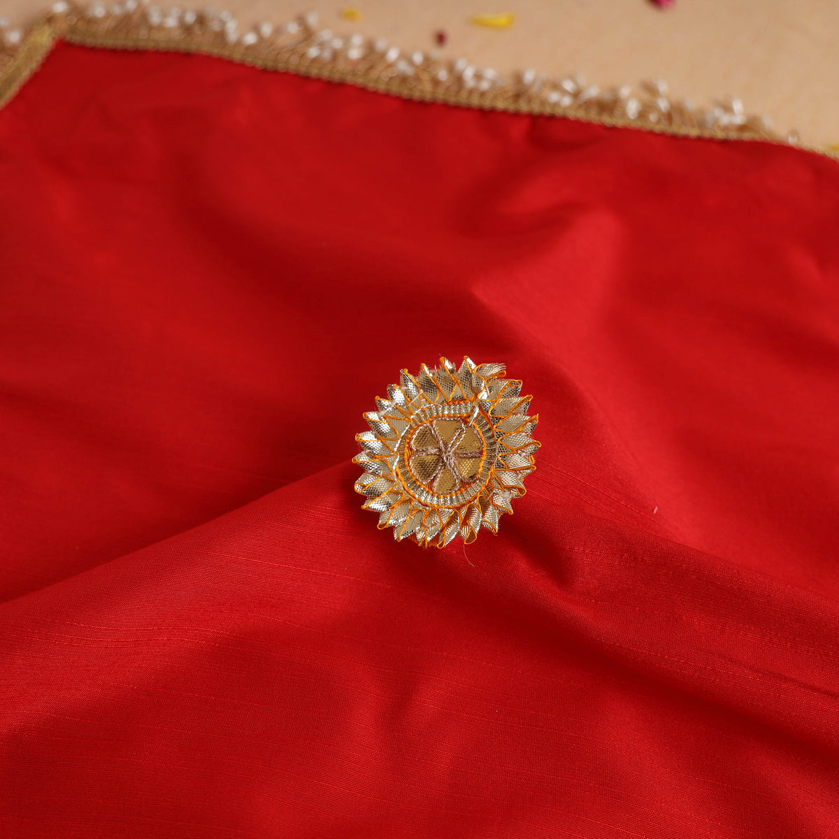 Handcrafted Lace Bead Work Pooja Thali Cover 25