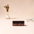Embossed Leather Flap Kalamkari Spectacle Case by Asalkaar 02