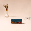 Embossed Leather Flap Kalamkari Spectacle Case by Asalkaar 03
