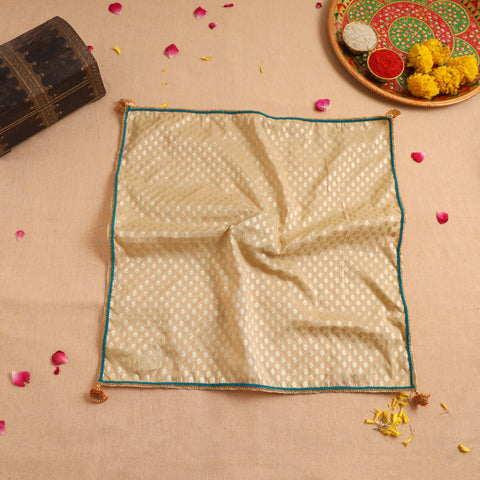 Handcrafted Lace Gota Work Pooja Thali Cover 27