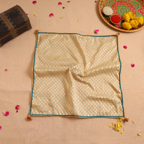 Handcrafted Lace Gota Work Pooja Thali Cover 27