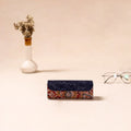 Embossed Leather Flap Kalamkari Spectacle Case by Asalkaar 06