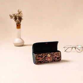 Embossed Leather Flap Kalamkari Spectacle Case by Asalkaar 07
